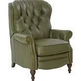 Kendall Manual Recliner in Tufted Giorgio Chive Top Grain Leather